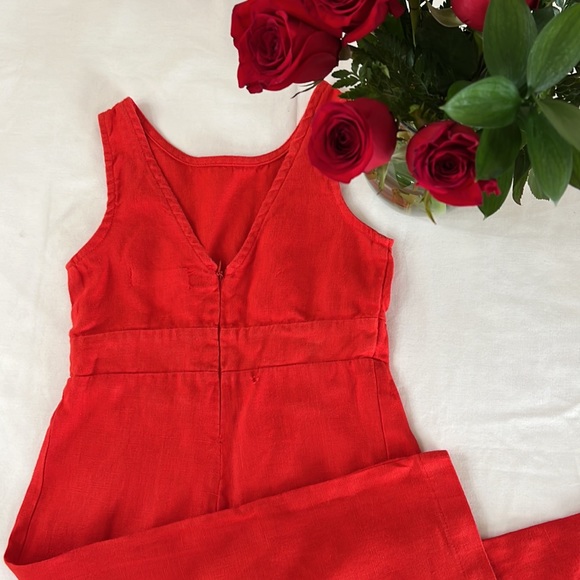 Zara Kids Buttoned Linen Jumpsuit with slit - Picture 4 of 8